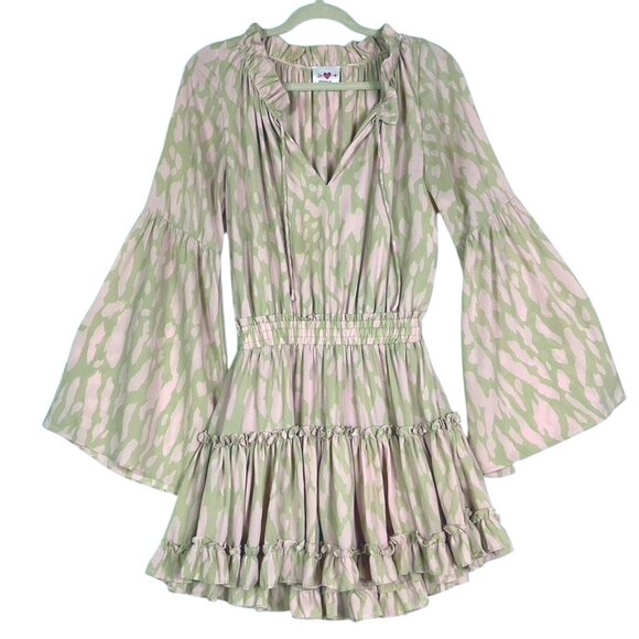 Buddy Love Zozo Dress, Animal Print, Bell Sleeves, size small, Lined - Picture 1 of 11